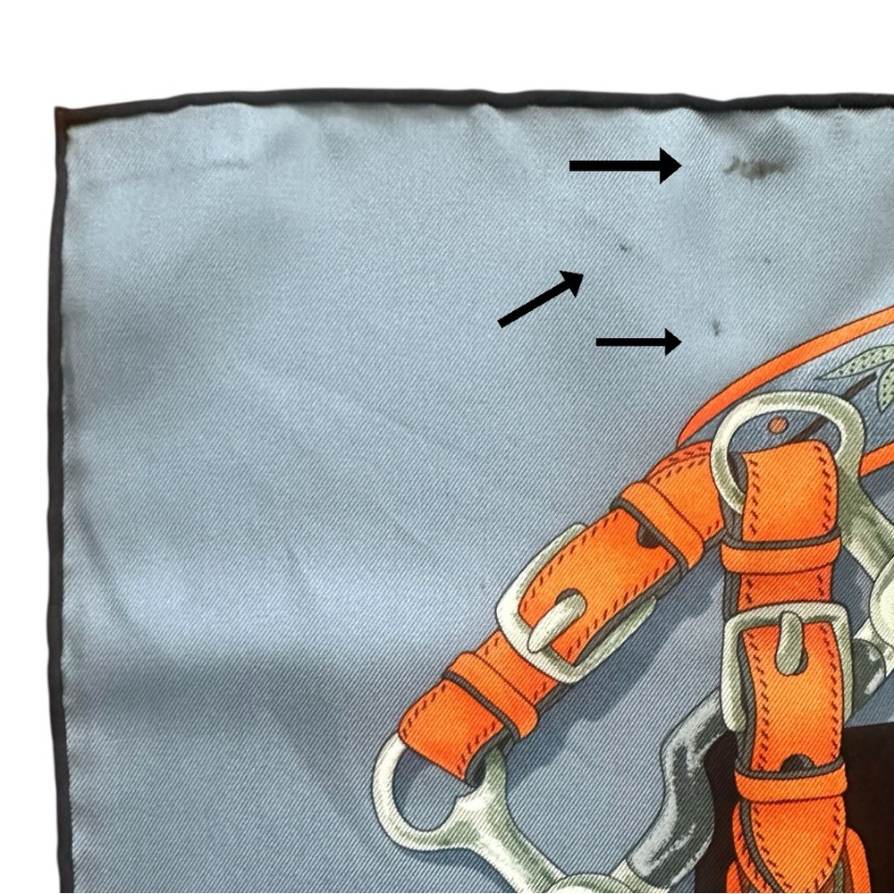 Hermès Festival des Amazones Silk Scarf 90 Blue Orange w/ Box & Knotting Cards - Picture 10 of 16